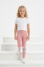 Kız Çocuk Tavşan Nakışlı Fiyonk Detaylı Esnek Pamuklu Tayt