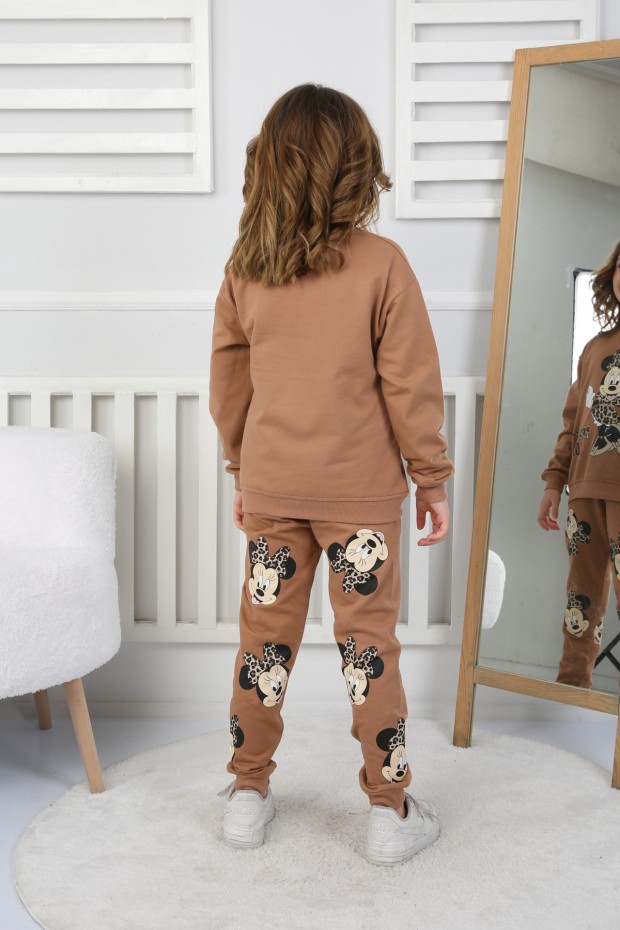 Kız Çocuk Baskılı İki İplik Pamuklu Günlük Takımı