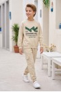 Erkek Çocuk Dynamic Soul Baskılı %100 Pamuk İki İplik Sweatshirt Ve Kargo Cepli Eşofman Takımı
