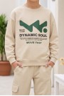 Erkek Çocuk Dynamic Soul Baskılı %100 Pamuk İki İplik Sweatshirt Ve Kargo Cepli Eşofman Takımı