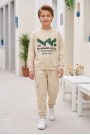 Erkek Çocuk Dynamic Soul Baskılı %100 Pamuk İki İplik Sweatshirt Ve Kargo Cepli Eşofman Takımı