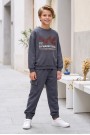 Erkek Çocuk Dynamic Soul Baskılı %100 Pamuk İki İplik Sweatshirt Ve Kargo Cepli Eşofman Takımı