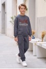 Erkek Çocuk Dynamic Soul Baskılı %100 Pamuk İki İplik Sweatshirt Ve Kargo Cepli Eşofman Takımı