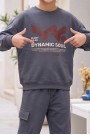 Erkek Çocuk Dynamic Soul Baskılı %100 Pamuk İki İplik Sweatshirt Ve Kargo Cepli Eşofman Takımı