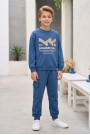 Erkek Çocuk Dynamic Soul Baskılı %100 Pamuk İki İplik Sweatshirt Ve Kargo Cepli Eşofman Takımı
