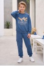 Erkek Çocuk Dynamic Soul Baskılı %100 Pamuk İki İplik Sweatshirt Ve Kargo Cepli Eşofman Takımı