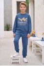 Erkek Çocuk Dynamic Soul Baskılı %100 Pamuk İki İplik Sweatshirt Ve Kargo Cepli Eşofman Takımı