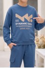 Erkek Çocuk Dynamic Soul Baskılı %100 Pamuk İki İplik Sweatshirt Ve Kargo Cepli Eşofman Takımı
