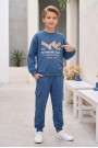 Erkek Çocuk Dynamic Soul Baskılı %100 Pamuk İki İplik Sweatshirt Ve Kargo Cepli Eşofman Takımı
