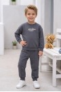 Erkek Çocuk Greatness Yazı Baskılı %100 Pamuk İki İplik Fırçalı Kumaş Cepli Takım