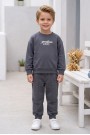 Erkek Çocuk Greatness Yazı Baskılı %100 Pamuk İki İplik Fırçalı Kumaş Cepli Takım