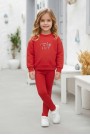 Kız Çocuk Lovin Life Soft Baskılı %100 Pamuk İki İplik Sweatshirt Ve Fitilli Tayt Takım