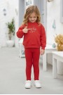 Kız Çocuk Lovin Life Soft Baskılı %100 Pamuk İki İplik Sweatshirt Ve Fitilli Tayt Takım