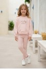 Kız Çocuk Lovin Life Soft Baskılı %100 Pamuk İki İplik Sweatshirt Ve Fitilli Tayt Takım