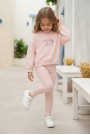 Kız Çocuk Lovin Life Soft Baskılı %100 Pamuk İki İplik Sweatshirt Ve Fitilli Tayt Takım