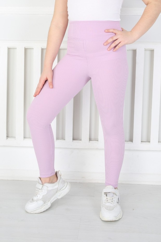 Dar Paça Birinci Kalite Fitilli Kumaş Lila Tayt