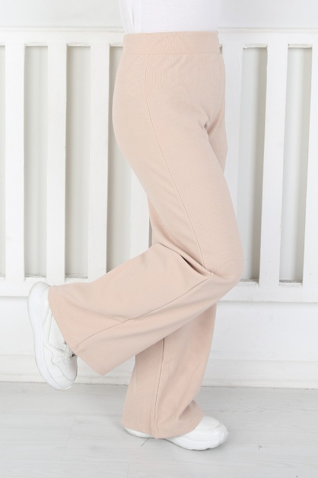 Bol Paça Birinci Kalite Fitilli Kumaş Vizon Tayt