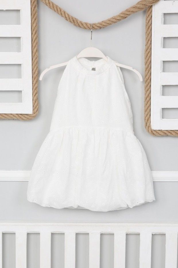 2-8 Yaş Beyaz Elbise