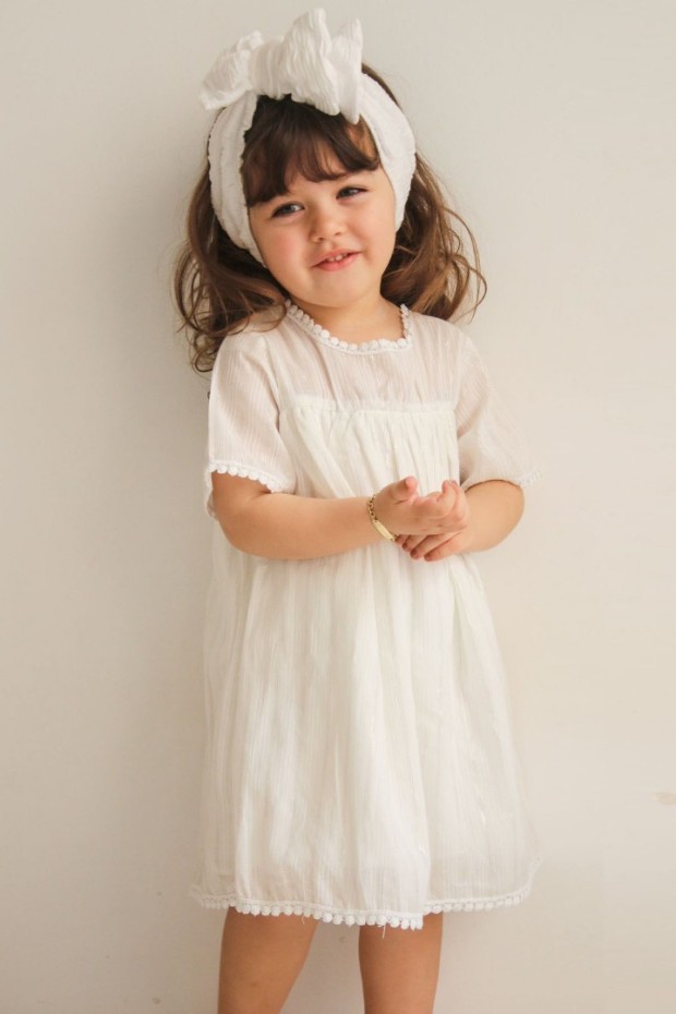 2-8 Yaş Beyaz Elbise