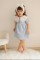 Bebe Yaka Kısa Kol Mavi Elbise