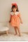 Bebe Yaka Kısa Kol Turuncu Elbise