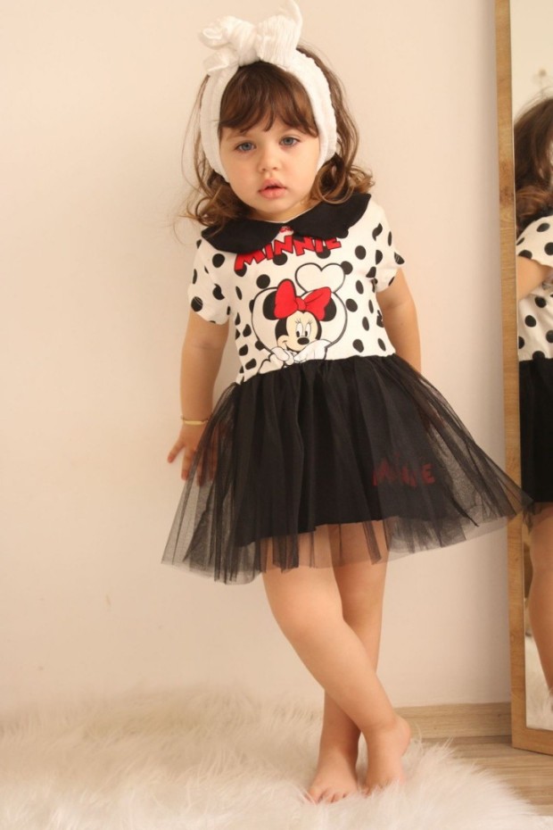 2-8 Yaş Tülü Beyaz Elbise