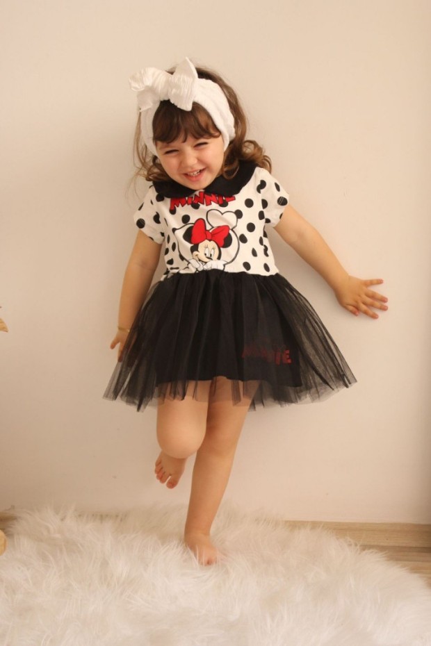 2-8 Yaş Tülü Beyaz Elbise