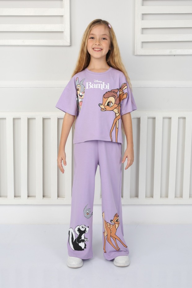 2-8 Yaş Baskılı Lila Takım