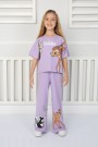 2-8 Yaş Baskılı Lila Takım