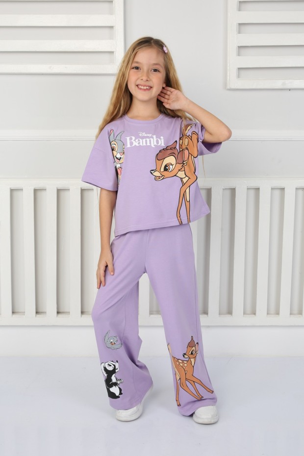 2-8 Yaş Baskılı Lila Takım