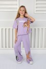 2-8 Yaş Baskılı Lila Takım