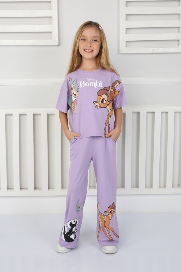 2-8 Yaş Baskılı Lila Takım