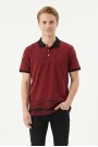 Erkek Martı Desenli Garnili Polo Yaka Kısa Kollu Slim Fit Pamuklu Tişört
