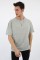 Sıfır Yaka Oversıze Gri Tişört