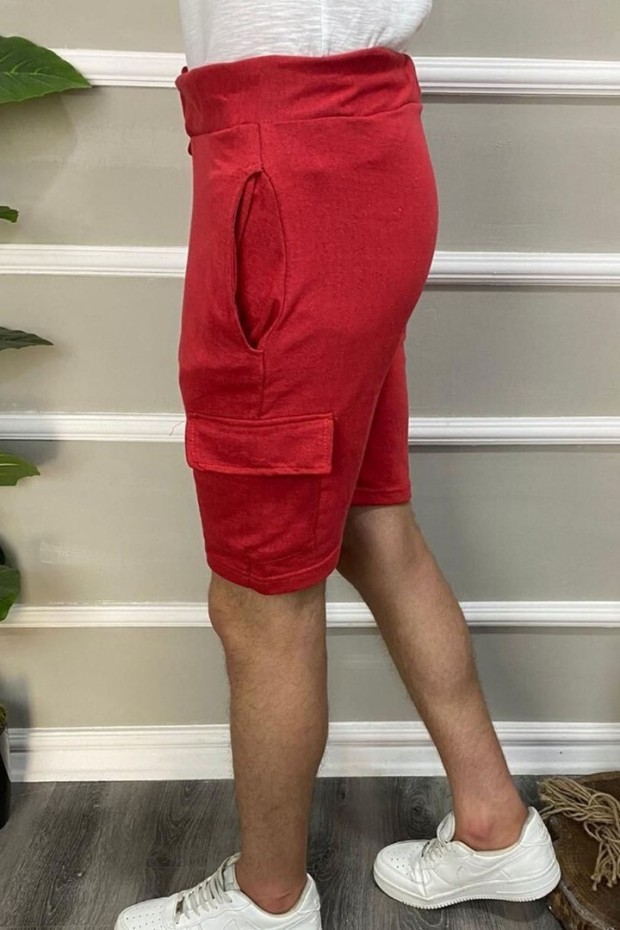 Kargo Cep Kırmızı Şort