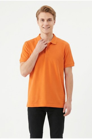 Erkek Basic Polo Yaka Kısa Kollu Slim Fit Pamuklu Örme Tişört