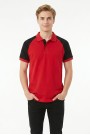 Erkek Reglan Kollu Polo Yaka Kısa Kollu Slim Fit Pamuklu Örme Tişört