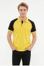 Erkek Reglan Kollu Polo Yaka Kısa Kollu Slim Fit Pamuklu Örme Tişört