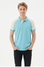 Erkek Reglan Kollu Polo Yaka Kısa Kollu Slim Fit Pamuklu Örme Tişört