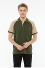 Erkek Reglan Kollu Polo Yaka Kısa Kollu Slim Fit Pamuklu Örme Tişört