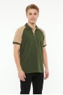 Erkek Reglan Kollu Polo Yaka Kısa Kollu Slim Fit Pamuklu Örme Tişört