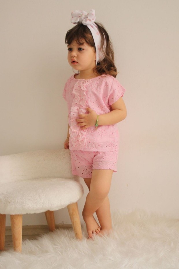 Fırfırlı Delikli Güpürlü Takım