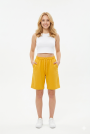 Bayan Yan Cepli Pamuklu Bağcıklı ve Esnek Belli Rahat Günlük Yazlık Penye Şort Kapri