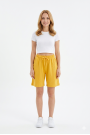 Bayan Yan Cepli Pamuklu Bağcıklı ve Esnek Belli Rahat Günlük Yazlık Penye Şort Kapri