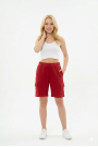 Bayan Kargo Cepli Pamuklu Bağcıklı ve Esnek Belli Rahat Günlük Yazlık Penye Şort Kapri