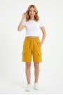 Bayan Kargo Cepli Pamuklu Bağcıklı ve Esnek Belli Rahat Günlük Yazlık Penye Şort Kapri