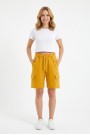 Bayan Kargo Cepli Pamuklu Bağcıklı ve Esnek Belli Rahat Günlük Yazlık Penye Şort Kapri