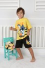 Baskılı Tişört Ve Şortlu Sarı Takım