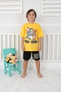 Baskılı Tişört Ve Şortlu Sarı Takım