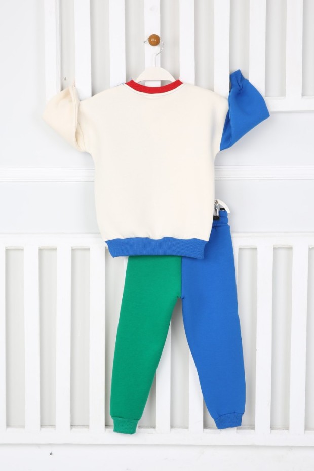 Üç İplik Şardonlu Baskılı Saks Takım 